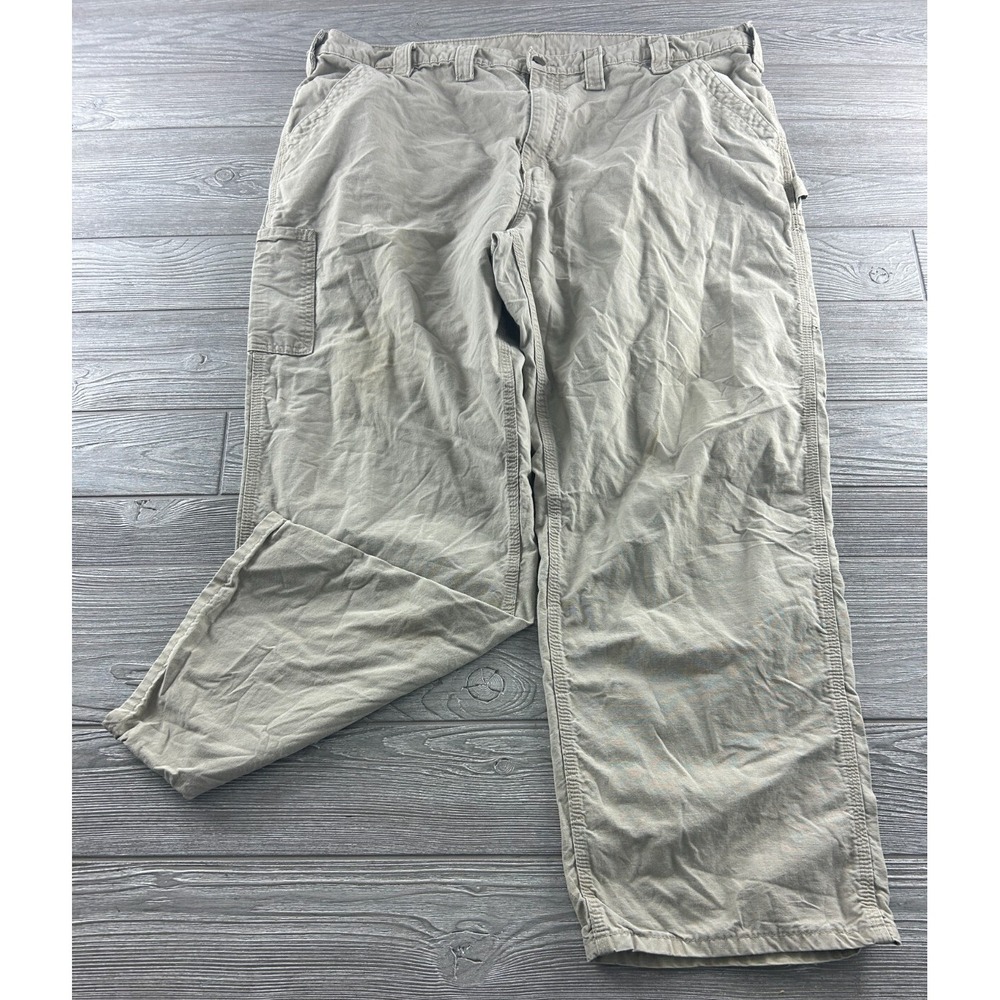 Carhartt B151 Dungaree Fit Carpenter Pants Mens Size 44 X 32 Tan Canvas Workwear